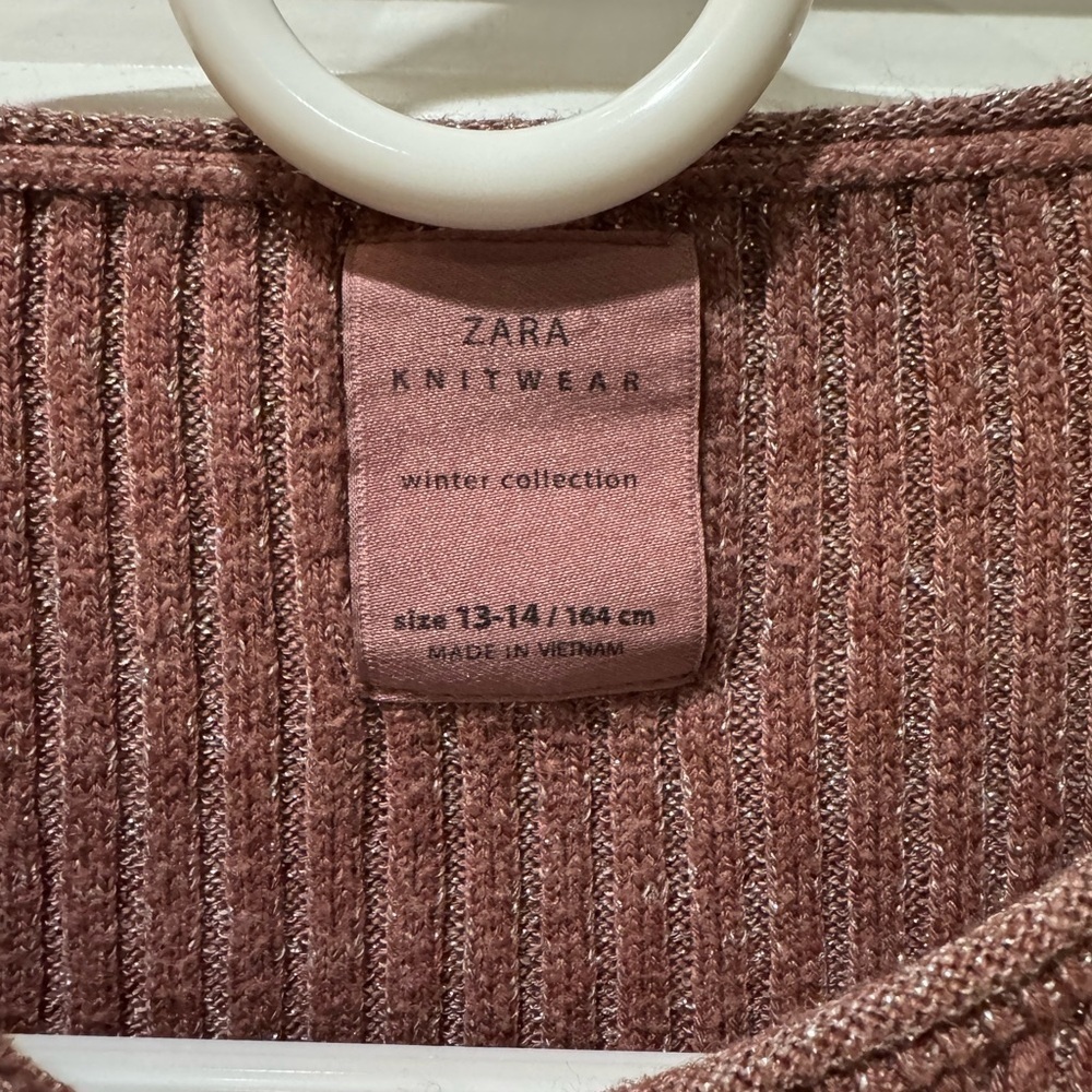 Girls Ribbed Button-Up Sweater - Rose - Picture 2 of 4